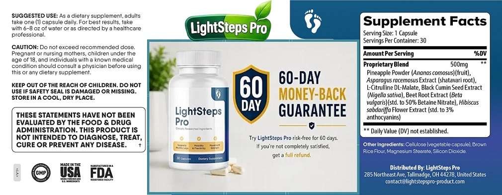 LightSteps Pro Ingredients